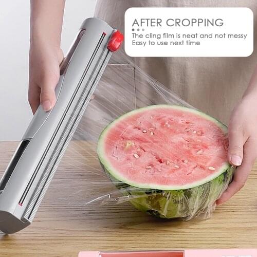 Kitchen Organizer Food Plastic Wrap Dispenser Wall Mounted Foil And Cling Film Dispenser Foil Cutter Wrapping Paper
