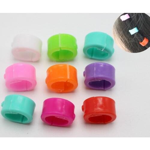 100 Mixed Color Plastic Round Circle Mini Hair Clamp Clips 12X7mm