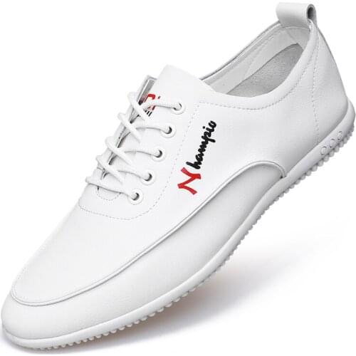 ZSAUAN Light Casual Men Flats Summer Spring PU Leather Male Loafers White Black Shoes 2021 Daily Men Sneakers