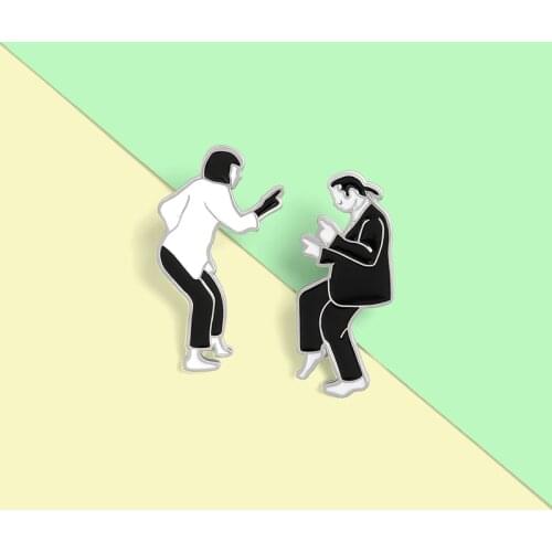 Pulp Fiction Enamel Pins Set Swing Dance Brooches Backpacks Lapel Pin Figure Badge Jewelry Gift for Friends 2021 Wholesale