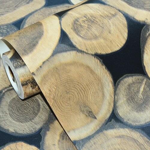 Wallpapers 3d Wood Pile Modern Home Decor 3d Wall Murals Vintage Log Wall Paper Roll For Walls Tea House Bar Wall Covering