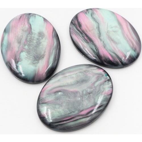New Fashion 30x40mm 18X25mm 13x18mm Oval Black Shell Color Flat Back Resin Cabochons Cameo
