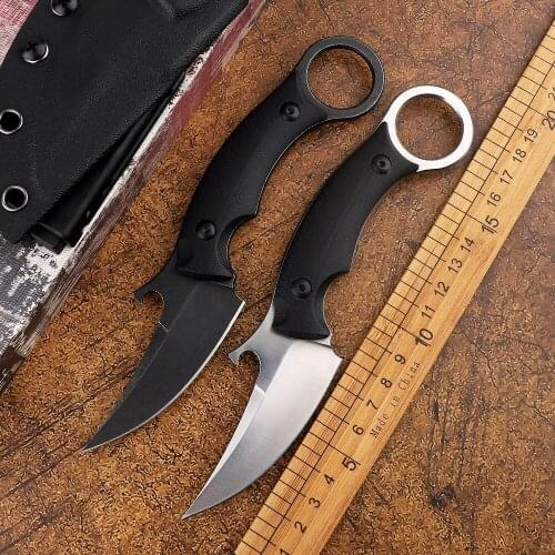 Claw fixed straight knife D2 blade G10 handle tactical military camping outdoor hunting survival self-defense EDC tool knife