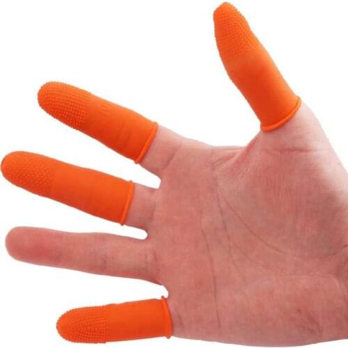 100pcs Disposable Latex Finger Cots Anti-Slip Anti-Static Rubber Fingertip Protective Finger Glove for Electronic Repair Jewelry