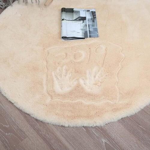 Solid Color Fluffy Faux Fur Rug Round Carpet For Living Room Soft Warm Imitation Rabbit Hair Center Bedroom Carpet Kids Room