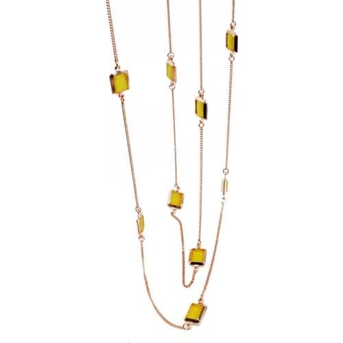 Simple Long Pendant Necklace Elegant Sweater Jewelry