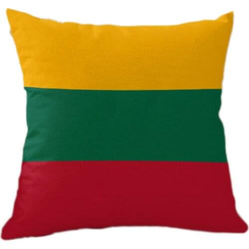 Republic of Lithuania flags 45X45 CM Cotton Linen Lithuania national flag Pillow Case,Home PillowCases new