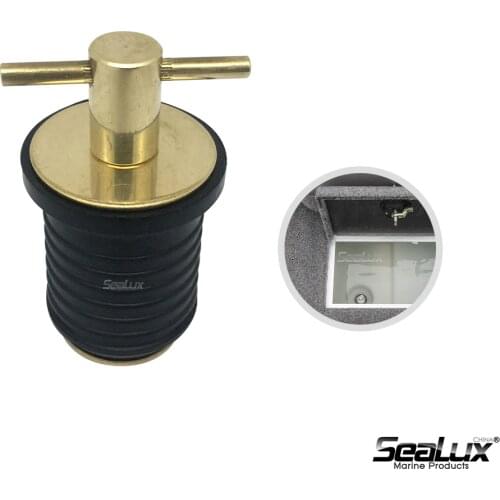 Sealux Brass Screw Type Compression Plug Drain Plug Boat Marine Coolers Hulls Expandable Rubber 1 inch for Yacht