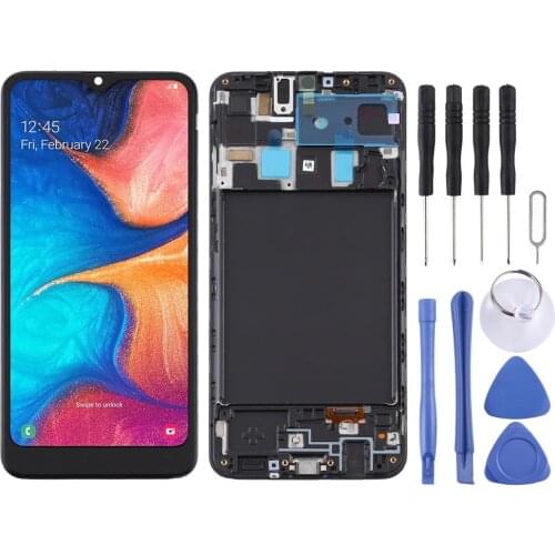 TFT Material LCD Screen and Digitizer Full Assembly With Frame for Samsung Galaxy A20 / SM-A250F(EU Version)
