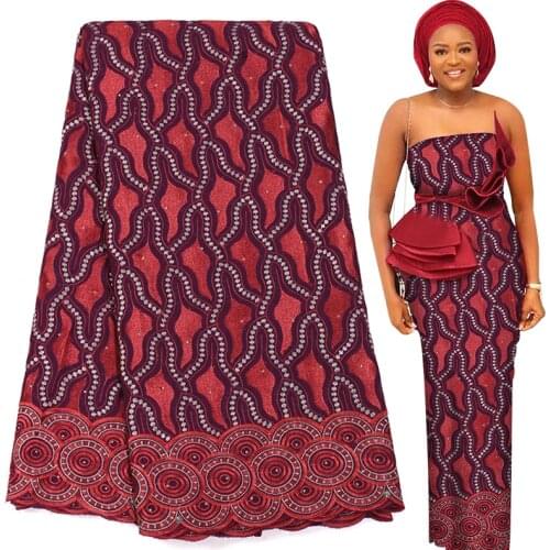 Fabricbob 100% Cotton Swiss Voile Lace Fabric 2021 New High Quality Nigerian Party Embroidery Soft African Lace Fabric 2.5 Yards