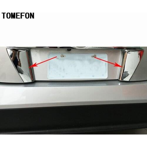 TOMEFON Car Styling For Toyota Prius XW50 2016 2017 Exterior ABS Chrome Side Rear License Plate Trim Cover 2pcs