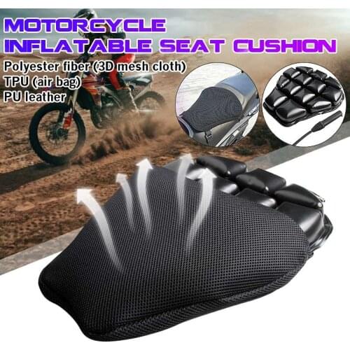 Universal Motorcycle Air Seat Cushion Cover 3D Inflatable Seat Cushion Antiskid Breathable seat mat for CBR600 Z800 R1200GS GSXR