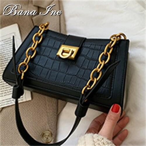 Lady Bags Metal Chain Luxury Shoulder Bag Pu Leather Handbags Women Bags Design Solid Color Single Shoulder Purses Free Shipping