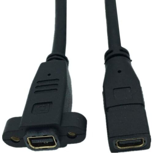 1FT 30CM MINI Display Port Female to Female Extension Cable Cord Mini DP Can Lock Panel Mount Cable Cable 30cm/0.3M