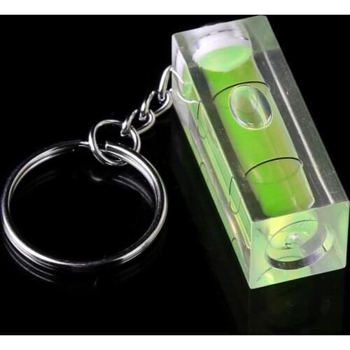 1 PC Mini Square Spirit Level Key Ring Key Chain Tool Gadget Fr Photo Wall Hanging TV Green Color #9A30013