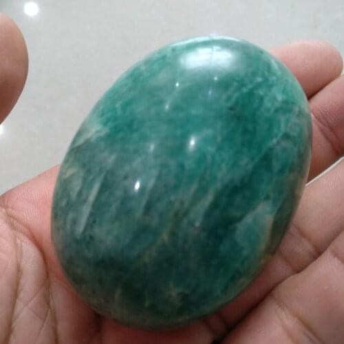 1pcs Natural Untreated Amazonite Palm-Stone Polished Reiki