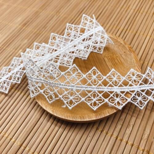 1Yard High Quality Embroidery Lace Fabric Curtain Guipure 2.6cm Lace Ribbon Sewing Lace Collar For Wedding Clothing encajes L-55