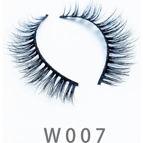 10mm W07 Real Mink Makeup 3D Strip Lashes Dramatic Thick Cross High Volume Fluffy False Eyelashes Fake Eye Lashes Extension