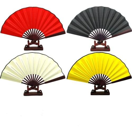 50pcs Blank Bamboo Folding Hand Fan DIY Wedding Silk Fans Personalized Adult Painting Programs Chinese Fan Decoration