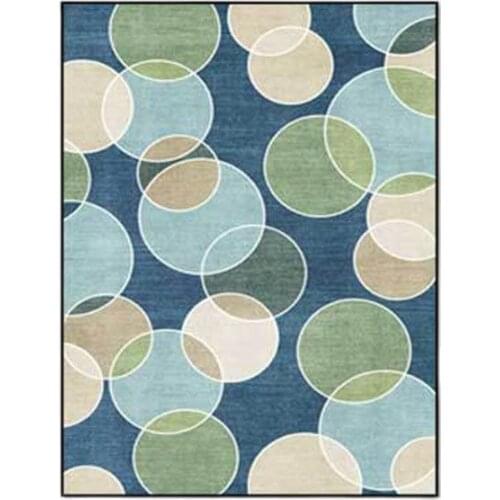 2021 Nordic Modern Carpet Geometric Mediterranean Blue-Green Decor Living Room Rug Circle Pattern Bedroom Bedside Area Floor Mat