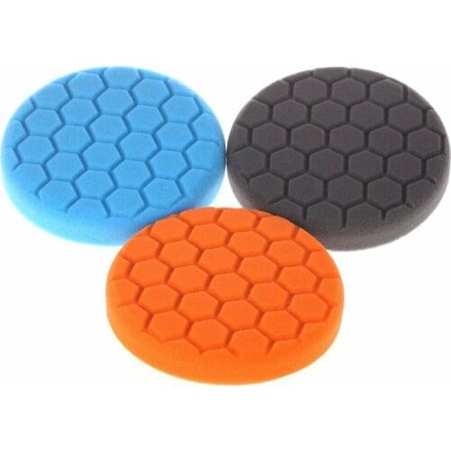 3pcs 6 inch Buffing Foam Sponge Buffing Polishing Pad Kit Set For Car Polisher Multi-Color