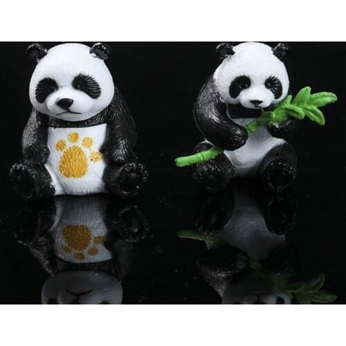 4pcs/lot Kawaii Panda Action Figures Mini PVC Model Toy for Children Panda Animals Doll Kids Birthday Gifts