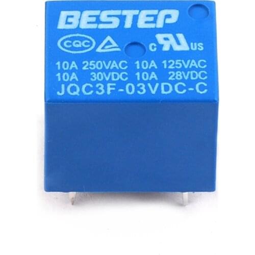 5PCS BESTEP T73 3V Relay Blue JQC3F-03VDC-C