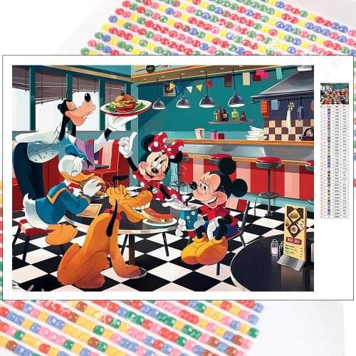 Diamond Painting Disney Cartoon Mickey Minnie Goofy Kitchen 5D DIY Cross Stitch Embroidery Mosaic Full Square Round Handmade