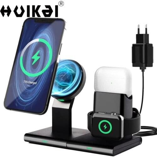 3-in-1 Wireless Charger Magnetic Wireless Charging Station 15W For iWatch SE/6/5/4/3/2 iPhone 13 12 Pro Max 12 mini Airpods Pro