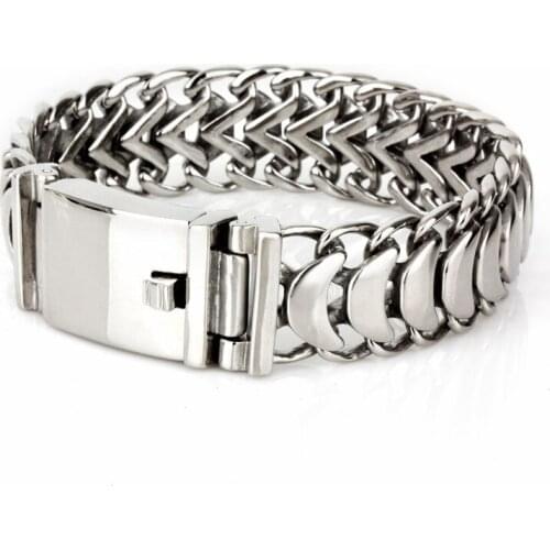 Jewels Store High Polished Shiny Bracelets Stainless Steel Bike Link Chain Bike Chain Bracelets Fashion Male Accessories For Man