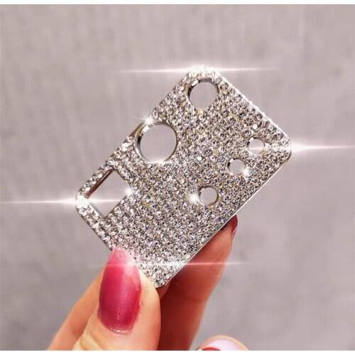 Bling Glitter Rhinestone Camera Lens Protector For Samsung Galaxy S21 Ultra S21 Plus Diamond Camera Protective Ring Cover S21