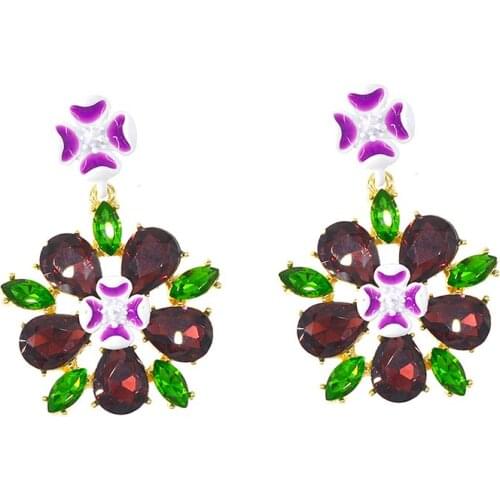 Exaggerated Temperament Cute Flowers Long Drop Earrings For Women New Fashion Sweet Earrings Femme Brinco Wholesale Jewelry