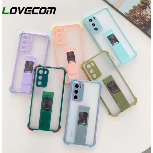 LOVECOM Shockproof Matt Wrist Strap Case For Samsung A72 A52 S21 S20 Ultra S10 Plus Note 20 A70 A21S A42 Soft TPU+PC Clear Cover