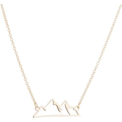European and American popular personality hollow snow mountain necklace simple cross-border jewelry