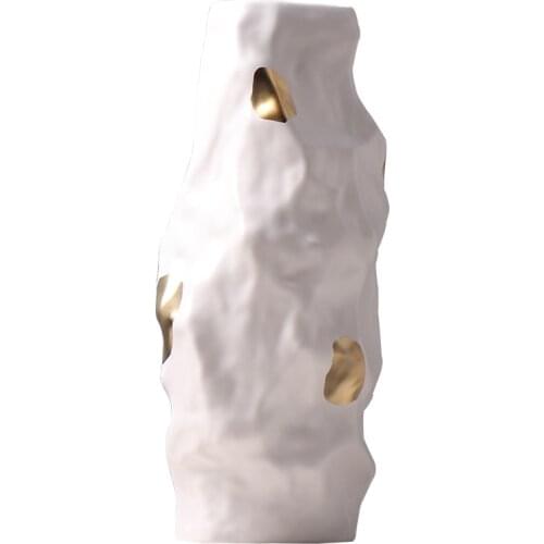 Imitation Stone Ceramic Vase Flower Arrangement Flowers Pot Decorative Ornaments Irregular Porcelain Vase Vintage Home Decor