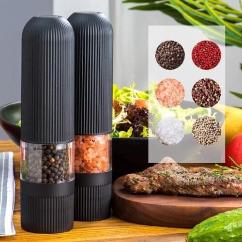 Creative Salt and Pepper Mills Electric Spice Grinders With Led Light Adjustable Powered Shakers Automatic Mills Kitchen Tools
