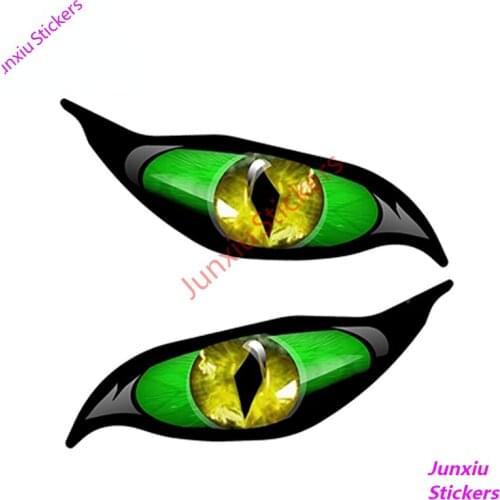 Creative Decals Yellow Red Evil Eye Zombie Car Sticker Rearview Mirror Decal Styling Bumper Camper Waterproof Exterior PVC13x5cm