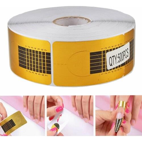 Square Shaped 500pcs Nails Form Tip Paper Form Nail Decoration Sticker Tool Nail Stickers Nail Art Tool