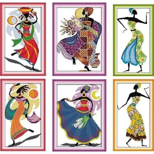 Cross Stitch Kit Stamped The Scenery of Africa Patterns 11CT 14CT Printed Counted Thread Craft DIY Embroidery Needlework Art Set