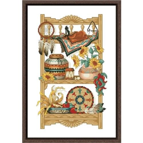 Southwest charm cross stitch kits sunflower embroidery needlework sets 18ct 14ct 11ct unprint cloth DIY handmade