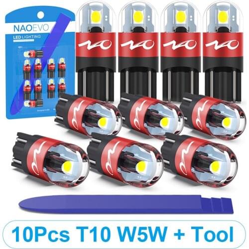 NAOEVO T10 LED Bulb W5W lampada 3030 Car Light 5W5 Auto 12V 194 For F90 E46 F30 Instrument Clearance License Plate Trunk Lamp