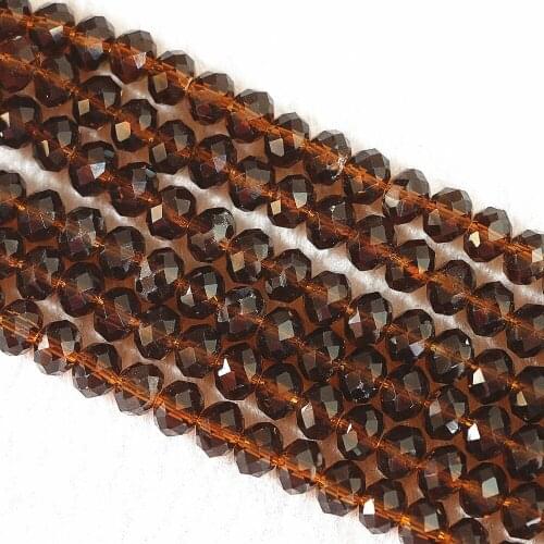 Newly brown crystal glass AB color 3x4mm 4x6mm 5x8mm 8x10mm rondelle faceted classical spacers accessories 15 inch B702