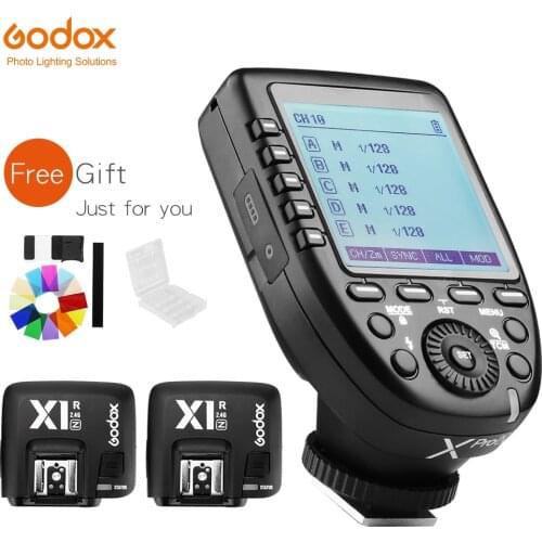 Godox Xpro-N Transmitter with 2pcs X1R-N Receiver TTL 1/8000s HSS High Speed Sync 2.4G Wireless Flash Trigger for Nikon Cameras
