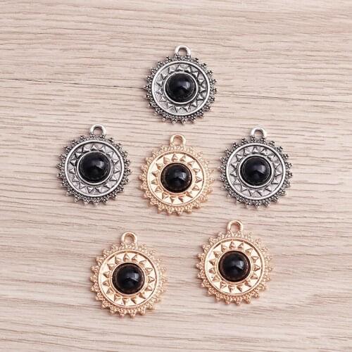 8pcs 20*23mm Gold Silver Color Alloy Sun Charms for Making Cute Drop Earrings Pendants Necklaces Bracelets DIY Jewelry Findings