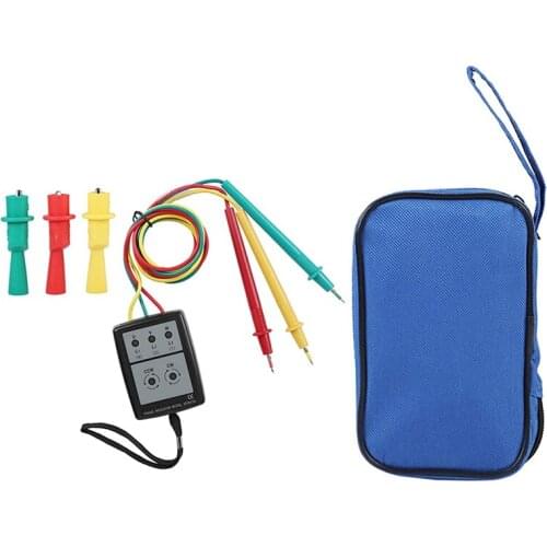 Portable Sequence Tester, SP8030 Digital Phase Rotation Indicator LED Buzzer Phase Sequence Meter