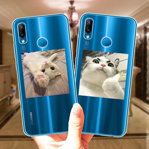 Super Cute Cat Silicone Phone Case For Huawei P30 P10 P20 P40 Lite E Pro Y5 Y6 Y9 2018 2019 P30Lite P20Lite Soft TPU Cover Coque