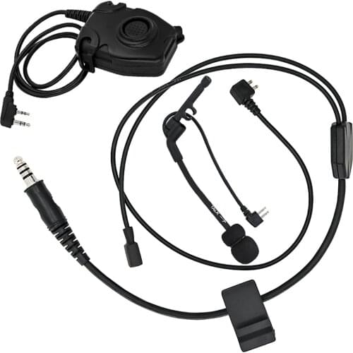 TAC-SKY Y-Wire Cable Kit For Peltor ComtacTactical Headsets, With Microphone And Peltor Ptt Kenwood Plug