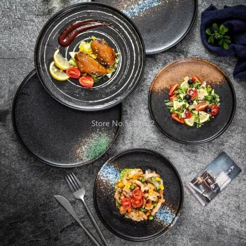 Steak Plate Home Ceramic Western Food Plate Pasta Plate Japanese Breakfast Plate Creative Vegetable Plate Western Food Plate