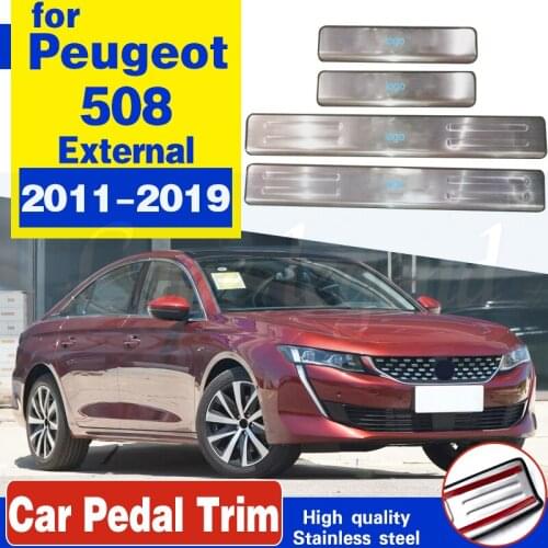 High quality Stainless Steel external Scuff Plate/Door Sill external Door Sill pedal For Peugeot 508 2011 - 2019 Car styling