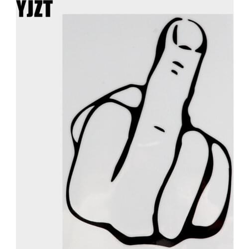 18cm*13cm Middle Finger Cartoon Vinyl Car-Styling Car Sticker Black/Silver S3-4701